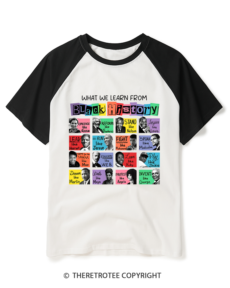 TheRetroTee Black History Month Raglan Baseball T-Shirt