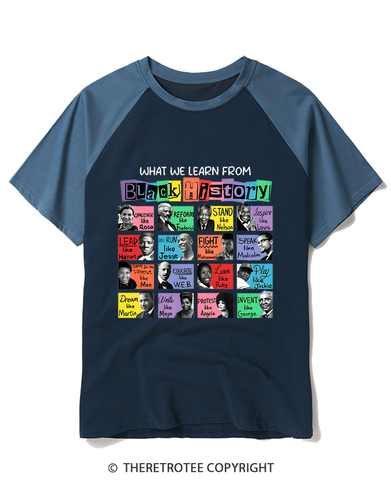 TheRetroTee Black History Month Raglan Baseball T-Shirt