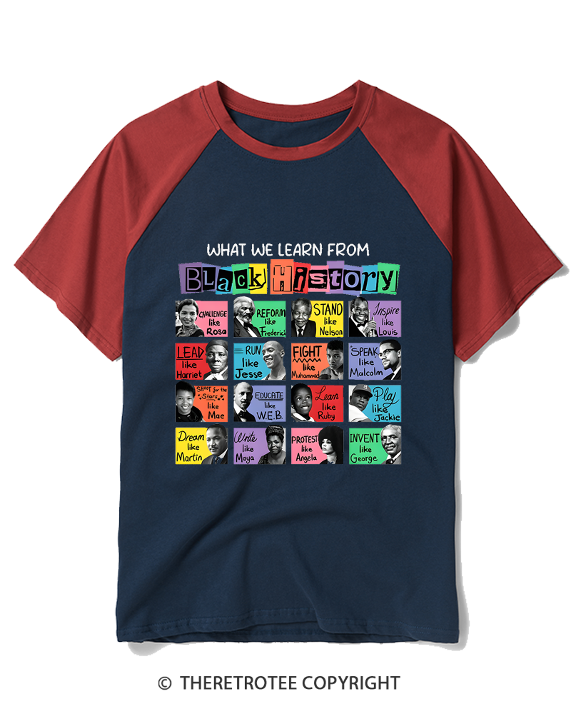 TheRetroTee Black History Month Raglan Baseball T-Shirt