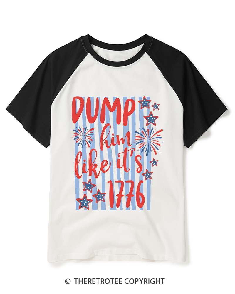 TheRetroTee Dump him like its 1776 Raglan Baseball T-Shirt