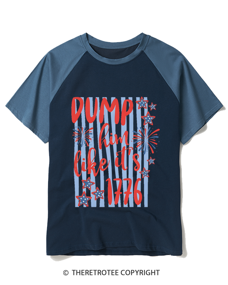 TheRetroTee Dump him like its 1776 Raglan Baseball T-Shirt