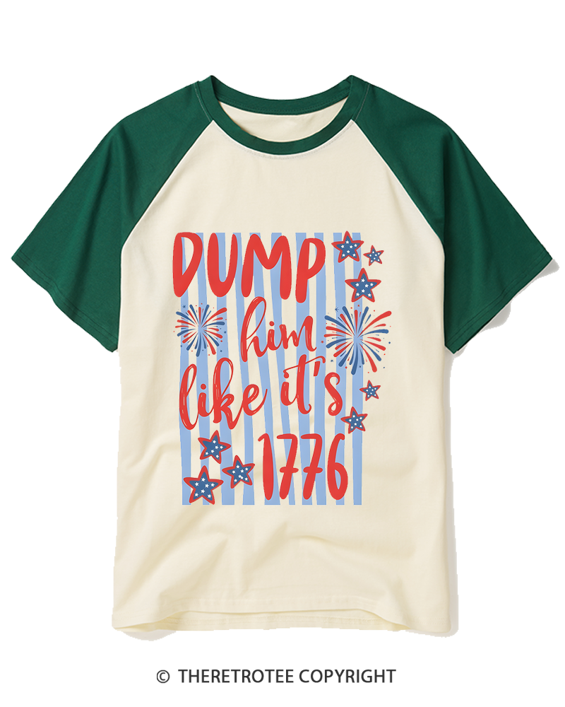 TheRetroTee Dump him like its 1776 Raglan Baseball T-Shirt