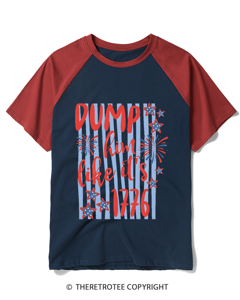TheRetroTee Dump him like its 1776 Raglan Baseball T-Shirt