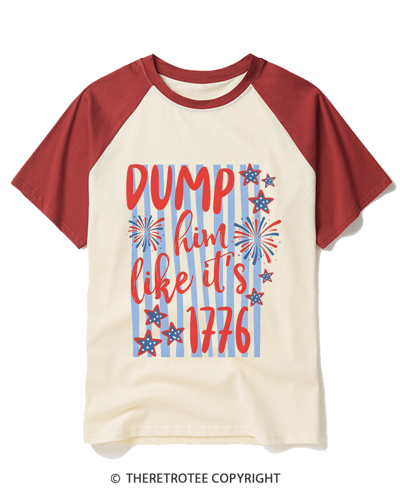 TheRetroTee Dump him like its 1776 Raglan Baseball T-Shirt
