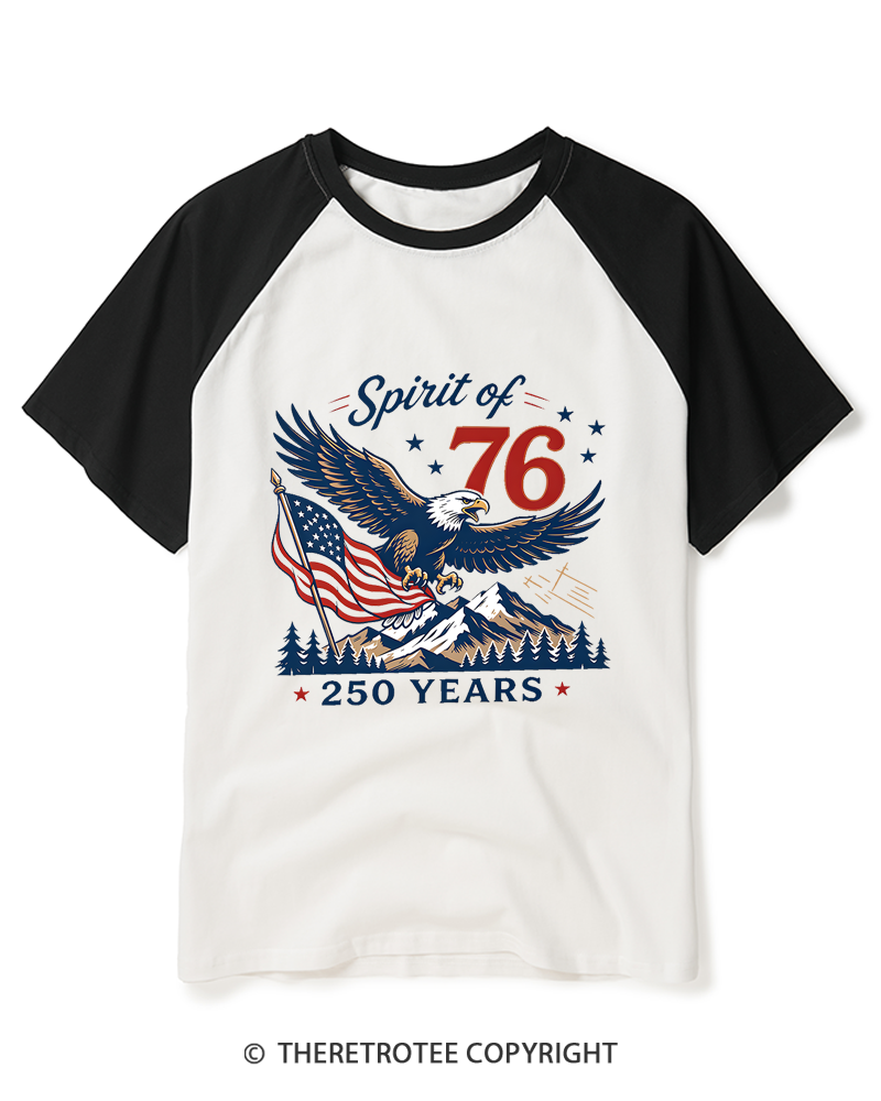 TheRetroTee Spirit of '76 Raglan Baseball T-Shirt