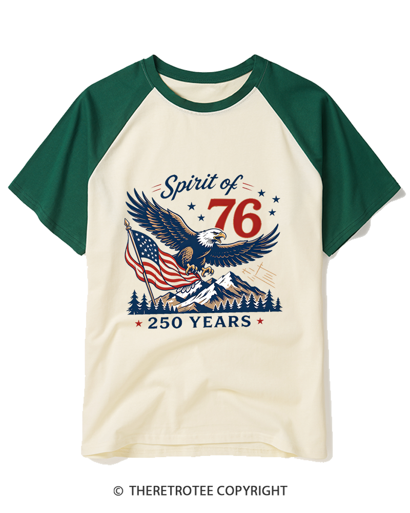 TheRetroTee Spirit of '76 Raglan Baseball T-Shirt