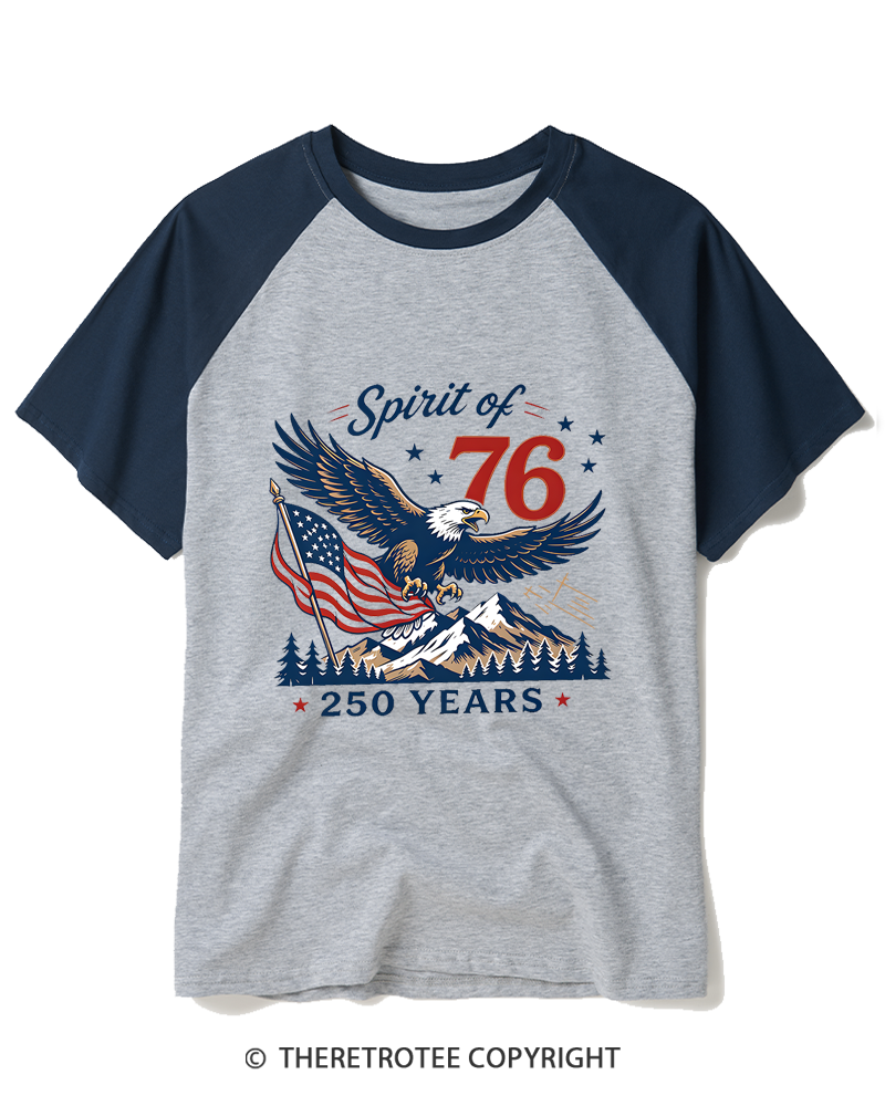 TheRetroTee Spirit of '76 Raglan Baseball T-Shirt