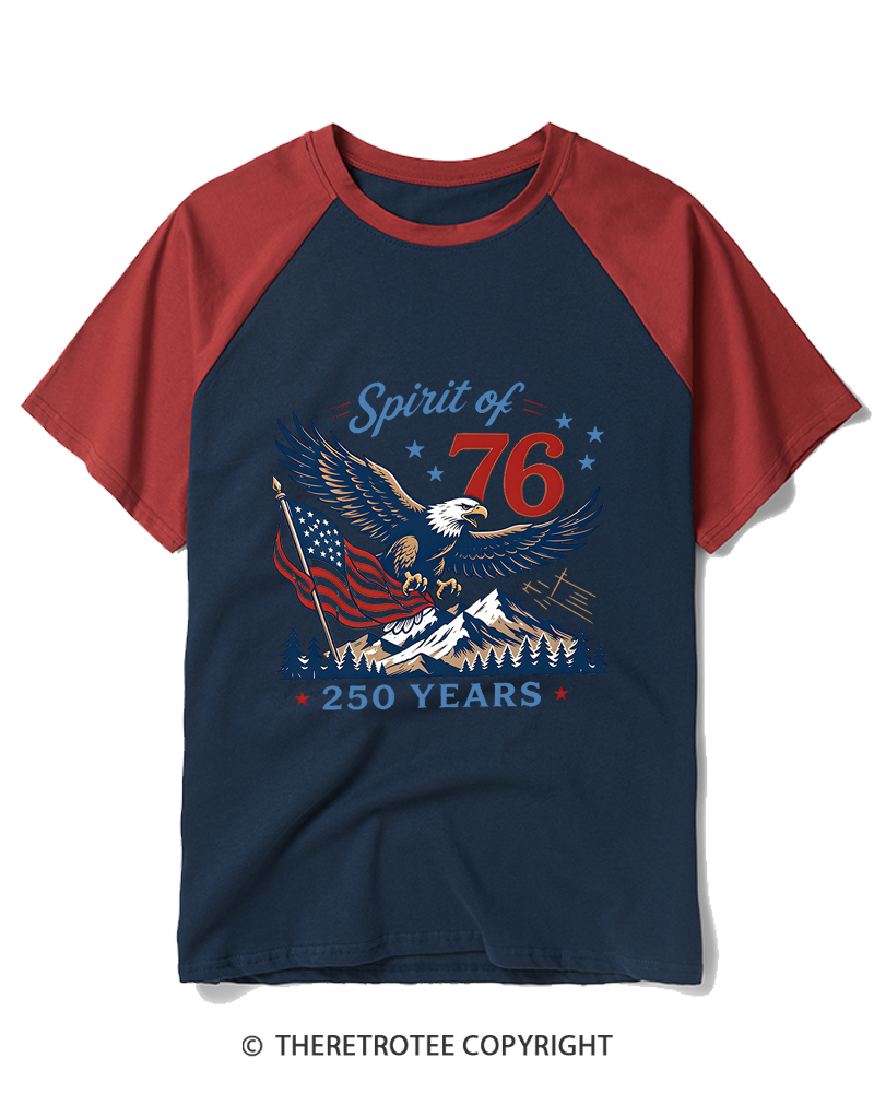 TheRetroTee Spirit of '76 Raglan Baseball T-Shirt