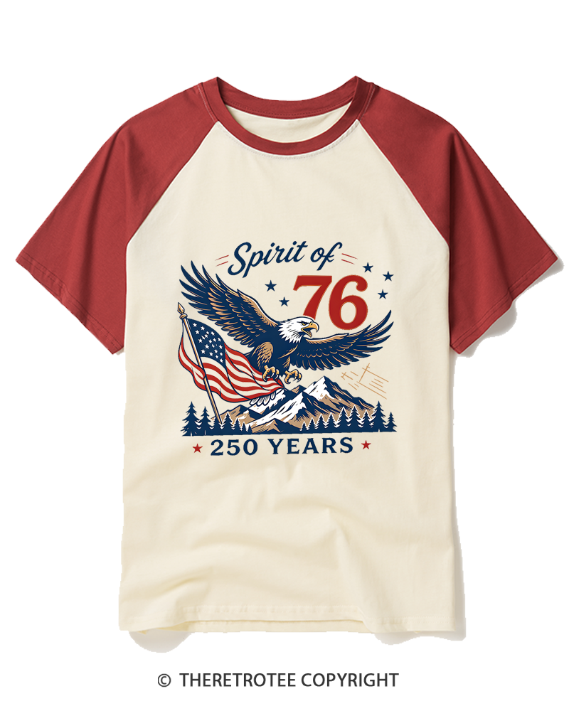 TheRetroTee Spirit of '76 Raglan Baseball T-Shirt