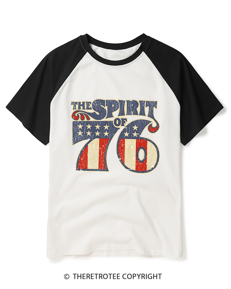 TheRetroTee Spirit of '76 Raglan Baseball T-Shirt