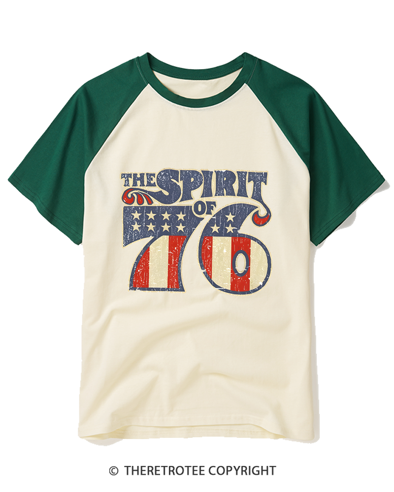 TheRetroTee Spirit of '76 Raglan Baseball T-Shirt