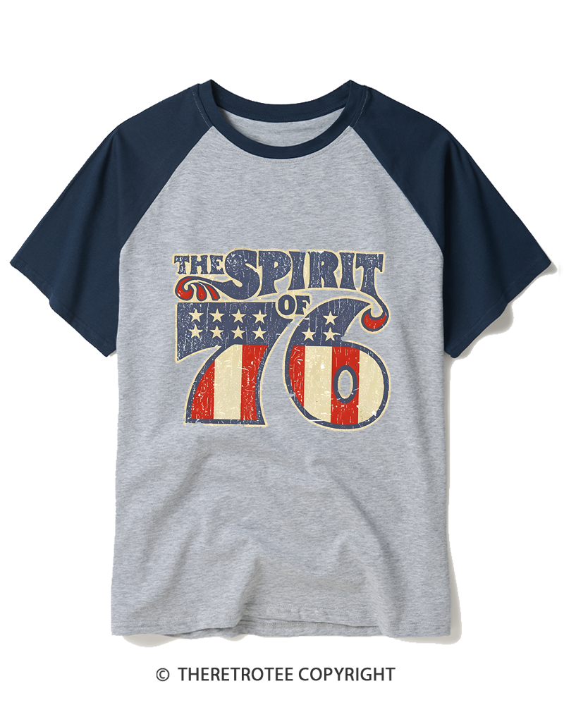 TheRetroTee Spirit of '76 Raglan Baseball T-Shirt