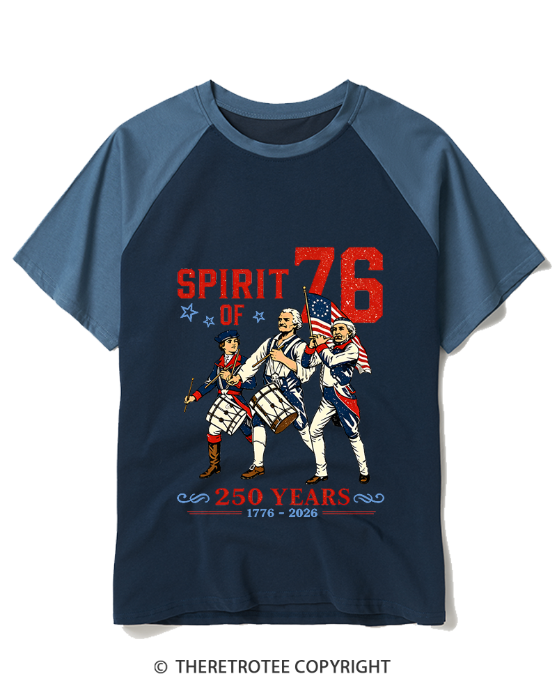 TheRetroTee Spirit of '76 Raglan Baseball T-Shirt