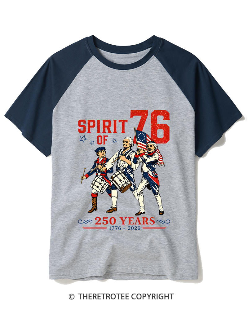 TheRetroTee Spirit of '76 Raglan Baseball T-Shirt