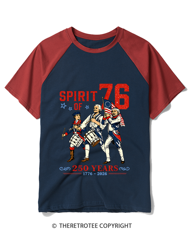 TheRetroTee Spirit of '76 Raglan Baseball T-Shirt