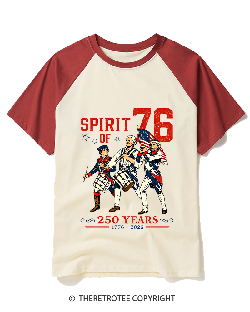 TheRetroTee Spirit of '76 Raglan Baseball T-Shirt