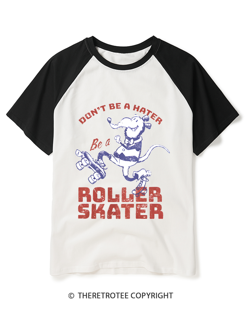 TheRetroTee Don't Be A Hater 1980s Raglan Baseball T-Shirt