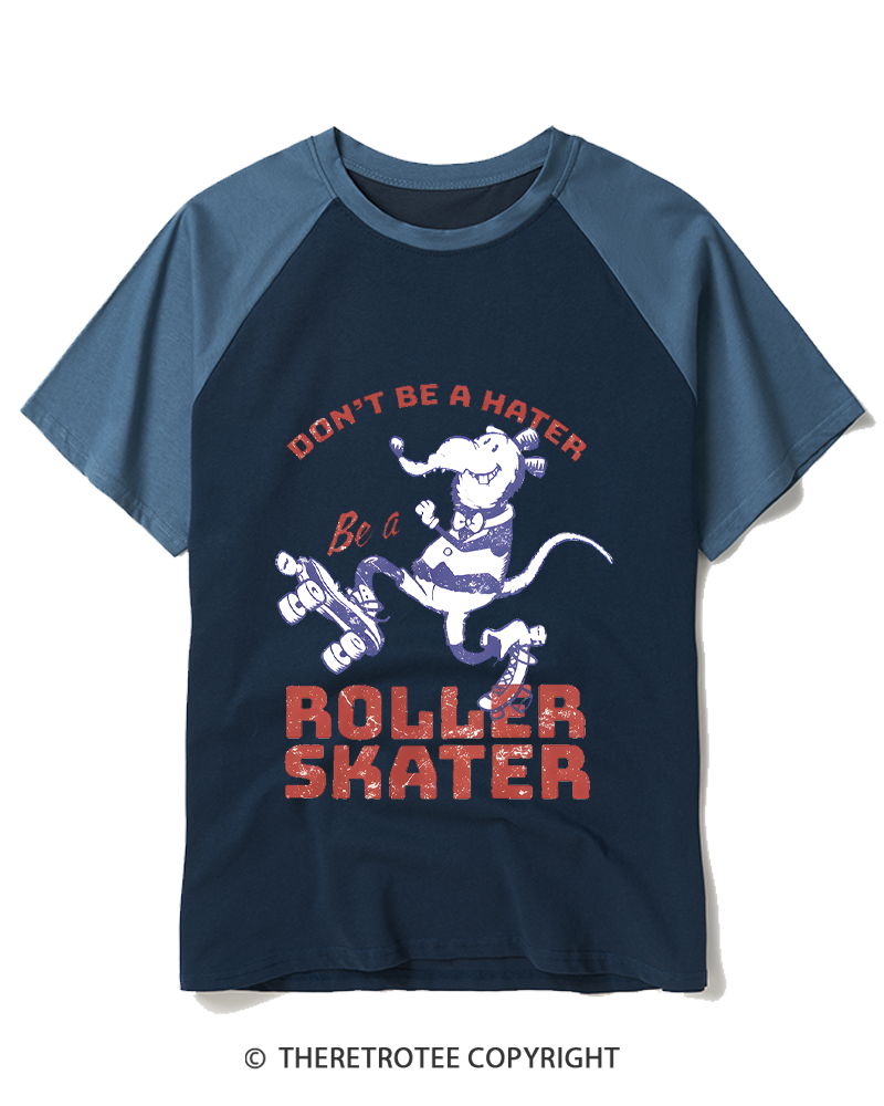 TheRetroTee Don't Be A Hater 1980s Raglan Baseball T-Shirt