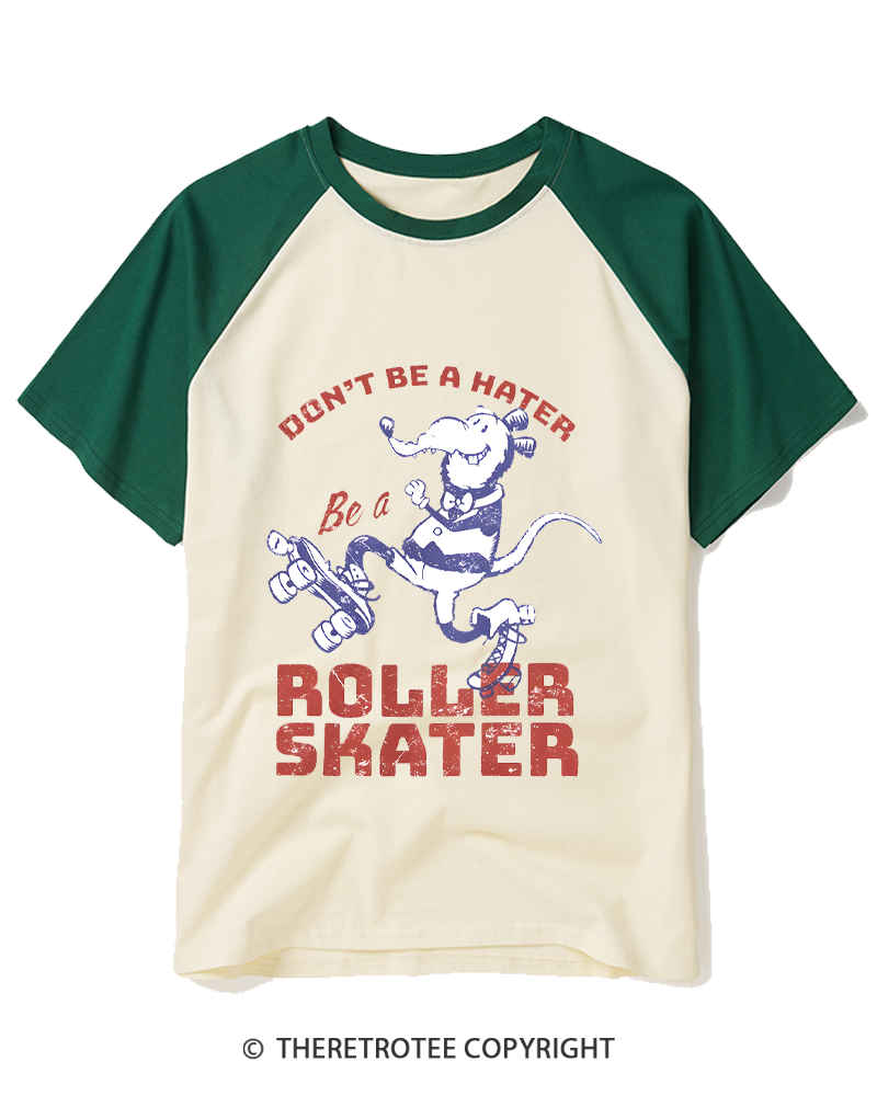 TheRetroTee Don't Be A Hater 1980s Raglan Baseball T-Shirt
