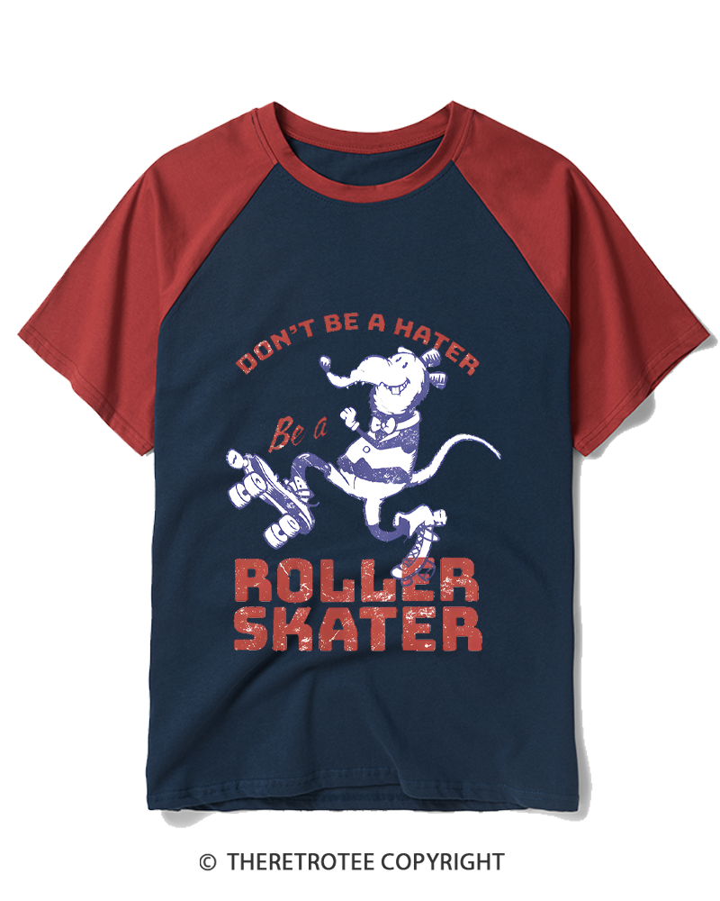 TheRetroTee Don't Be A Hater 1980s Raglan Baseball T-Shirt