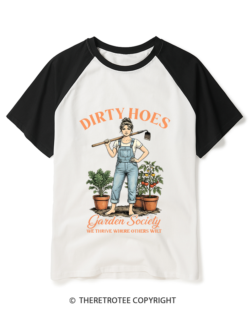 TheRetroTee Garden Society 1950s Raglan Baseball T-Shirt