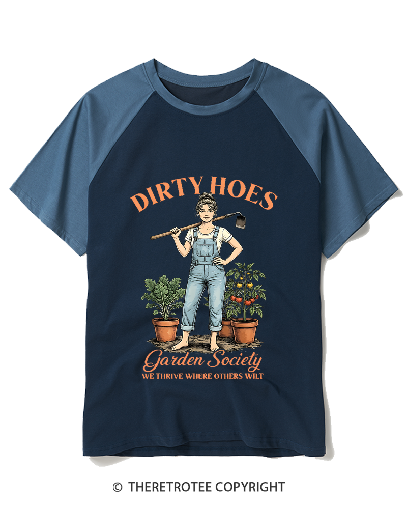 TheRetroTee Garden Society 1950s Raglan Baseball T-Shirt