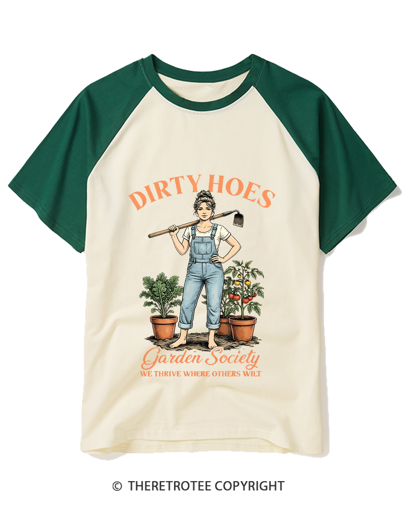 TheRetroTee Garden Society 1950s Raglan Baseball T-Shirt