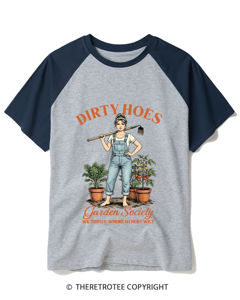 TheRetroTee Garden Society 1950s Raglan Baseball T-Shirt