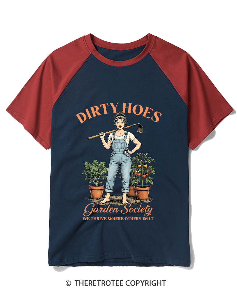TheRetroTee Garden Society 1950s Raglan Baseball T-Shirt