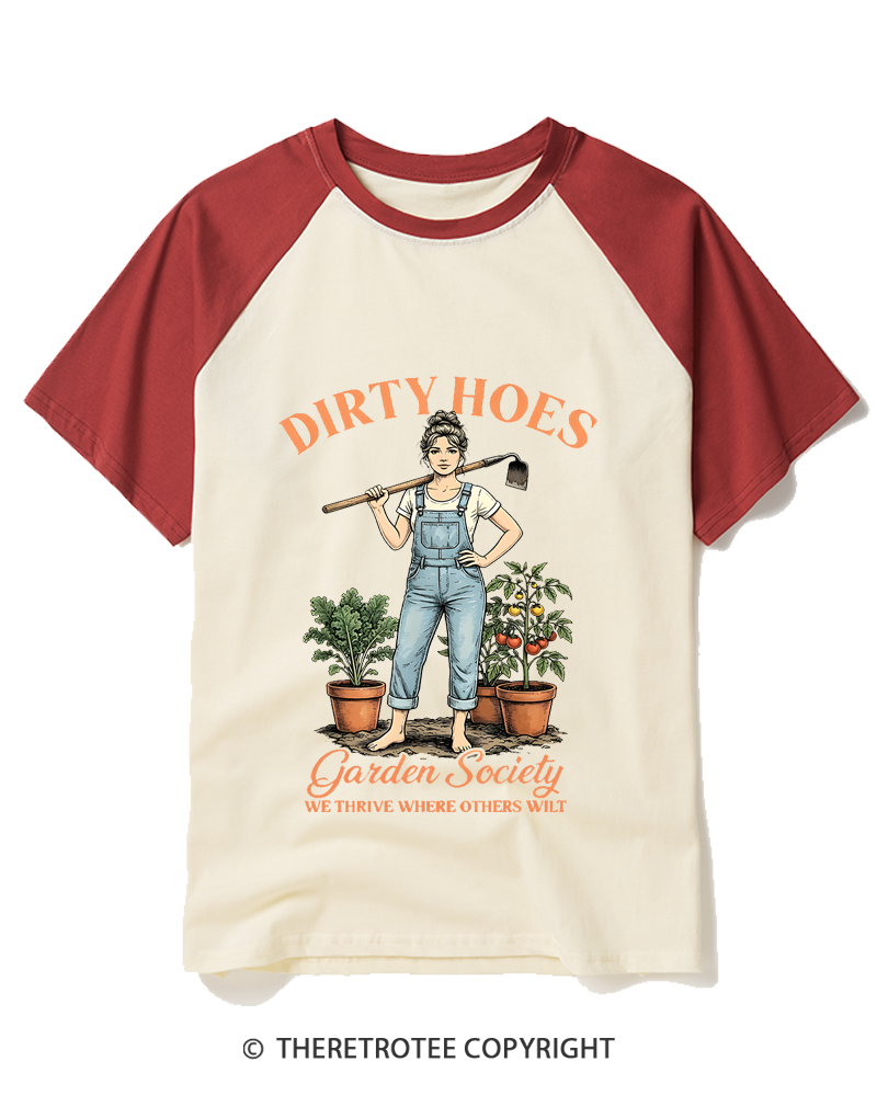 TheRetroTee Garden Society 1950s Raglan Baseball T-Shirt