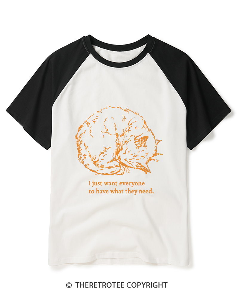 TheRetroTee I Just Want People To Have What They Need 1970s Raglan Baseball T-Shirt