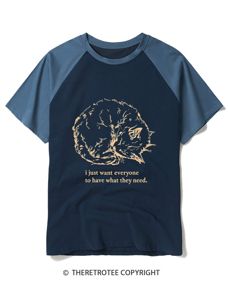 TheRetroTee I Just Want People To Have What They Need 1970s Raglan Baseball T-Shirt