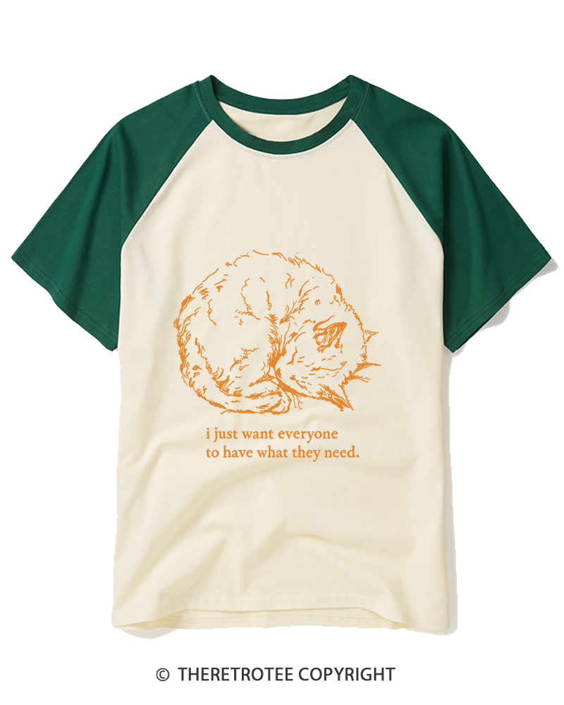 TheRetroTee I Just Want People To Have What They Need 1970s Raglan Baseball T-Shirt