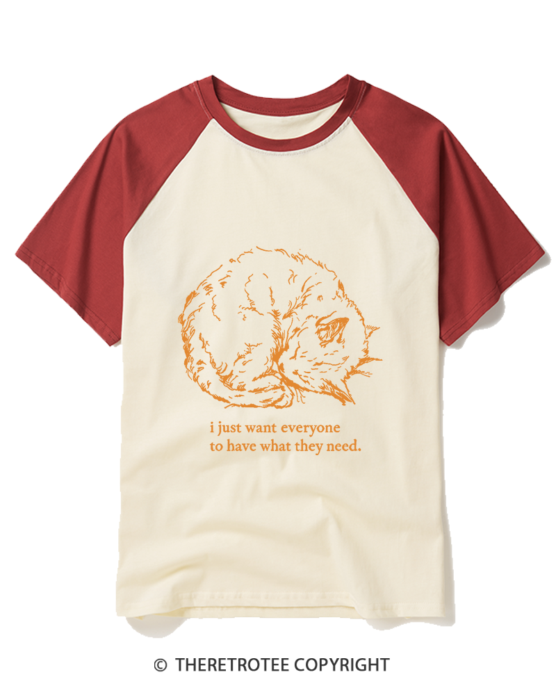 TheRetroTee I Just Want People To Have What They Need 1970s Raglan Baseball T-Shirt
