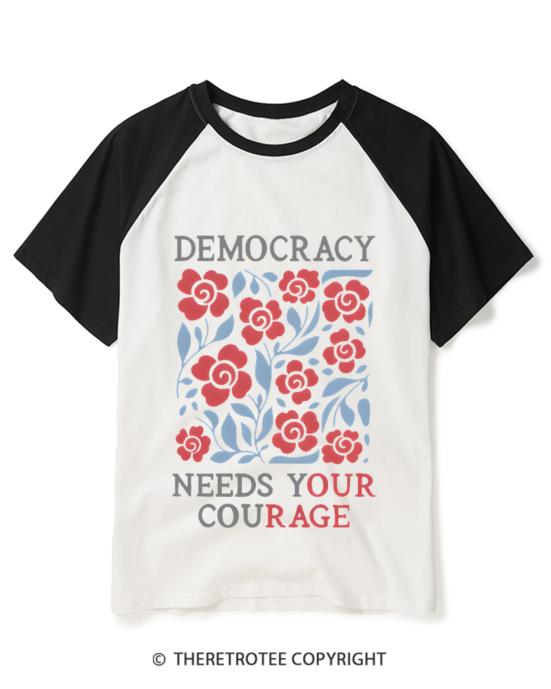 TheRetroTee Resistance 1970s Raglan Baseball T-Shirt