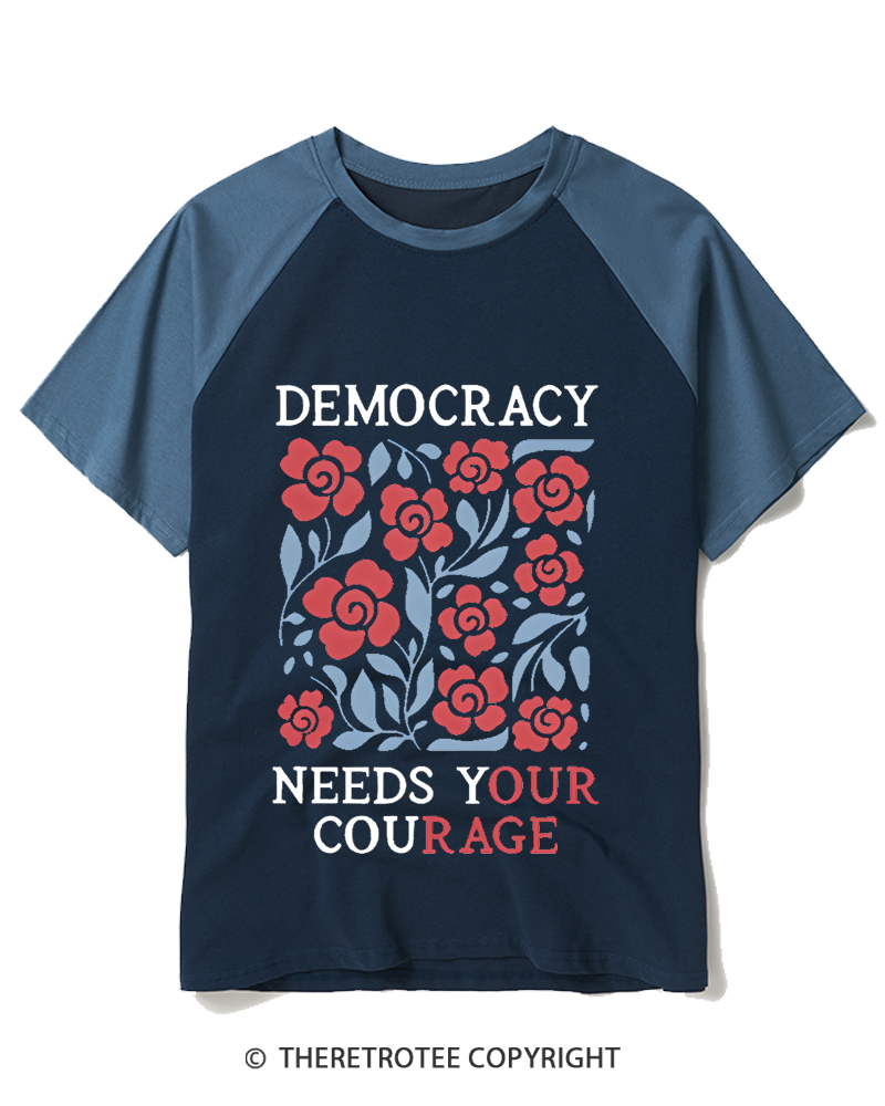TheRetroTee Resistance 1970s Raglan Baseball T-Shirt