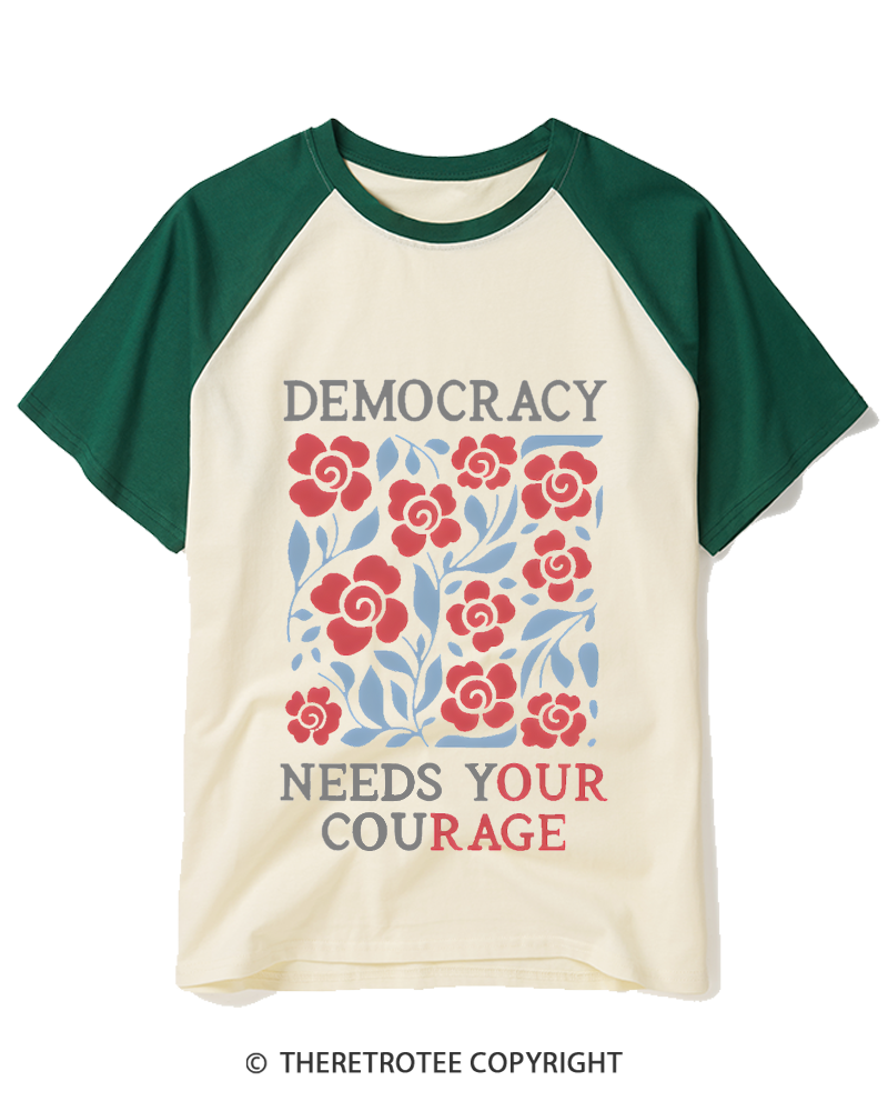 TheRetroTee Resistance 1970s Raglan Baseball T-Shirt