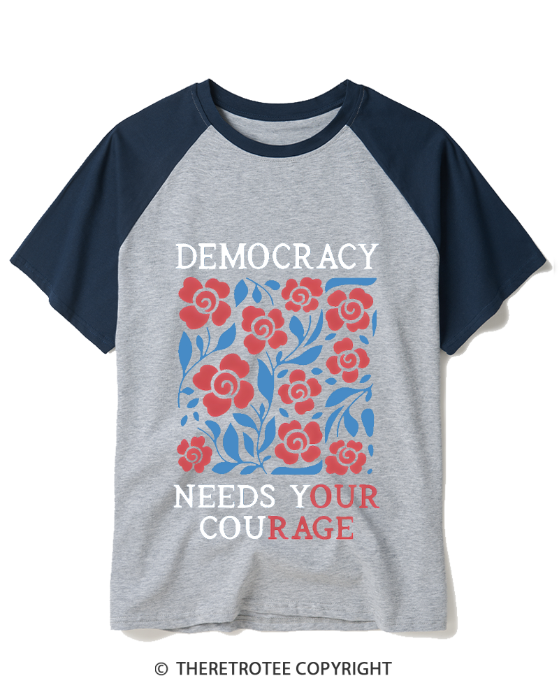 TheRetroTee Resistance 1970s Raglan Baseball T-Shirt