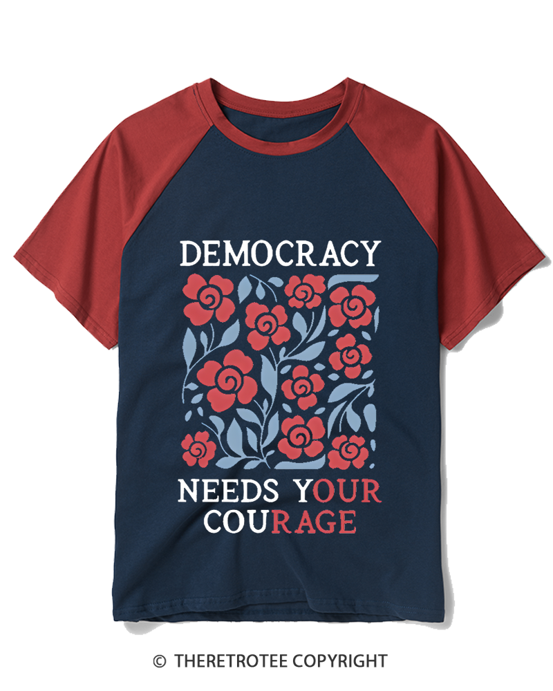 TheRetroTee Resistance 1970s Raglan Baseball T-Shirt