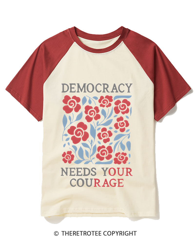 TheRetroTee Resistance 1970s Raglan Baseball T-Shirt