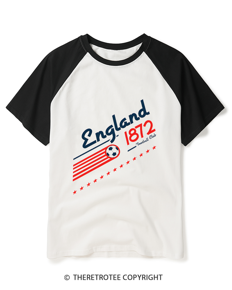 TheRetroTee England Football 1990s Raglan Baseball T-Shirt