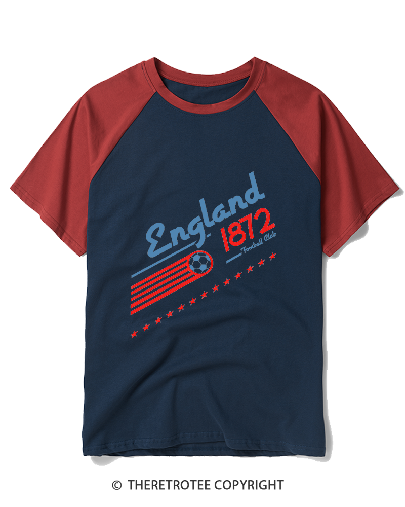 TheRetroTee England Football 1990s Raglan Baseball T-Shirt