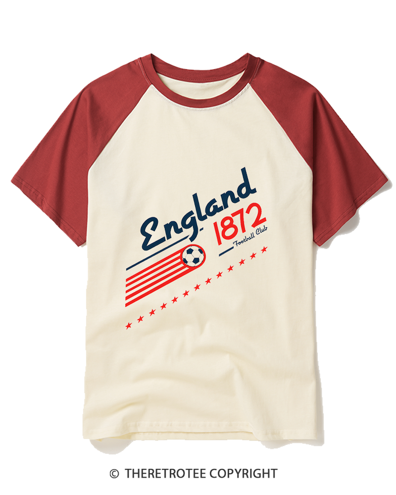 TheRetroTee England Football 1990s Raglan Baseball T-Shirt