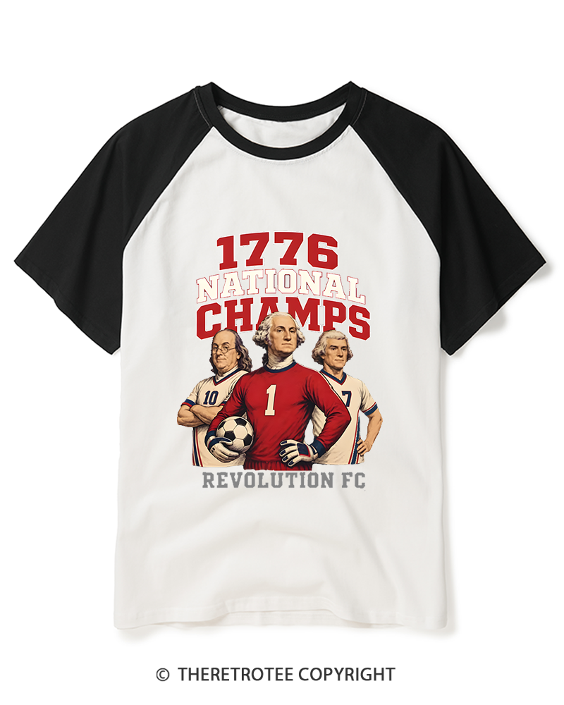 TheRetroTee National Champs 1776 Raglan Baseball T-Shirt