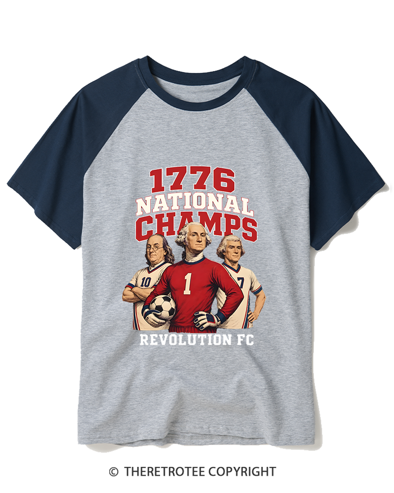 TheRetroTee National Champs 1776 Raglan Baseball T-Shirt