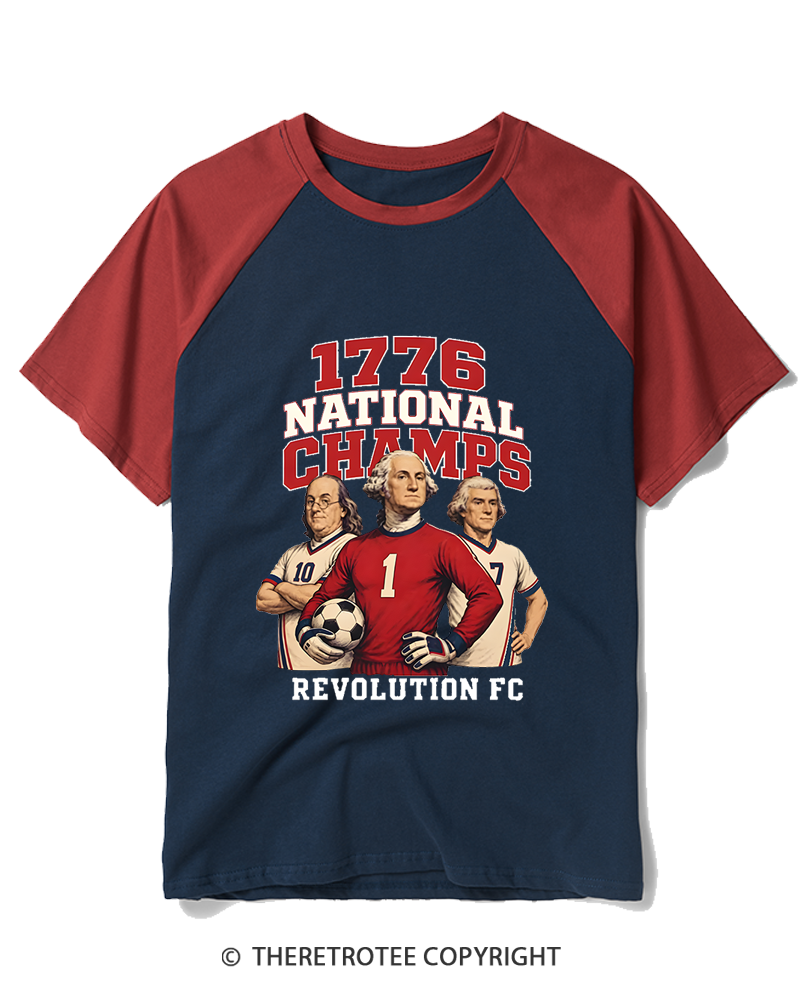 TheRetroTee National Champs 1776 Raglan Baseball T-Shirt