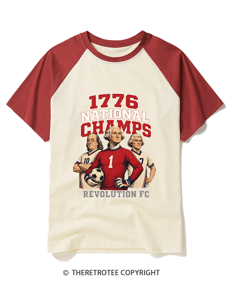 TheRetroTee National Champs 1776 Raglan Baseball T-Shirt
