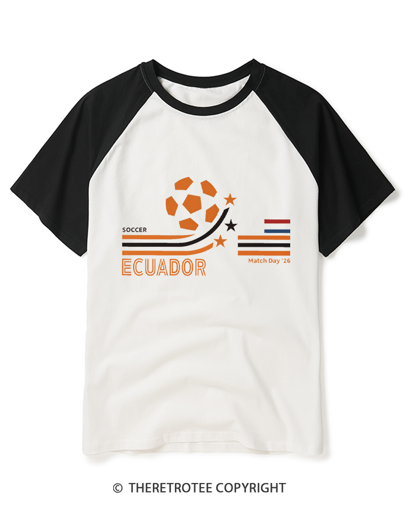 TheRetroTee Retro Netherlands Soccer World 2026 Raglan Baseball T-Shirt