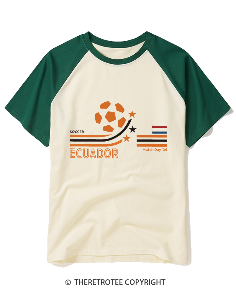 TheRetroTee Retro Netherlands Soccer World 2026 Raglan Baseball T-Shirt