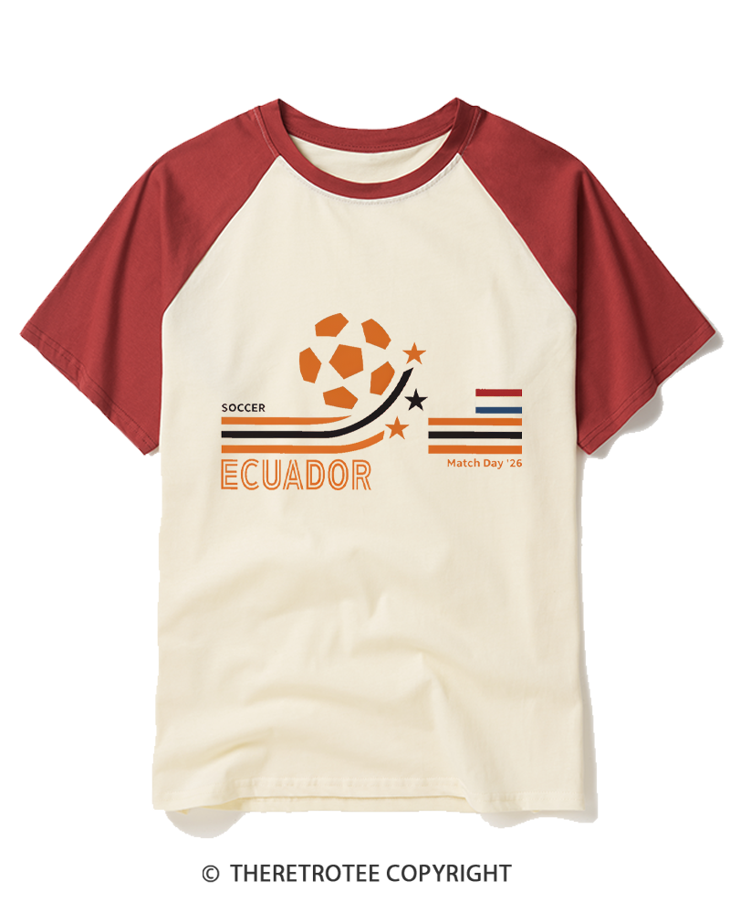 TheRetroTee Retro Netherlands Soccer World 2026 Raglan Baseball T-Shirt